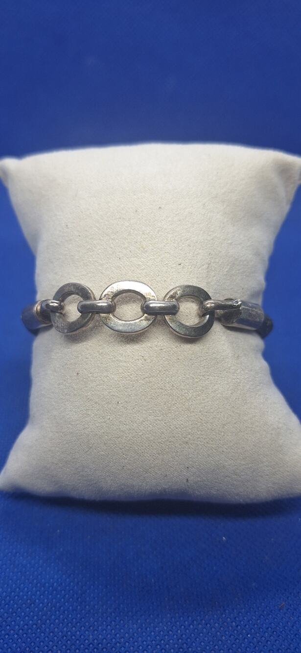 Errico sterling silver & leather bracelet- 7.75"- friendship bracelet